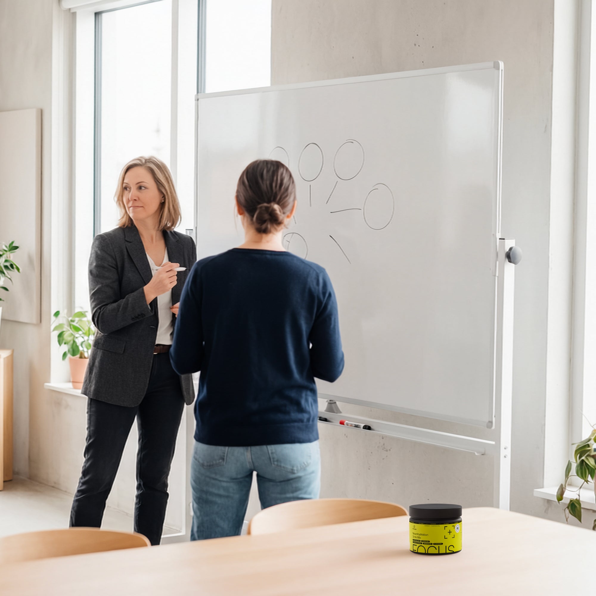 Personer vid en whiteboard